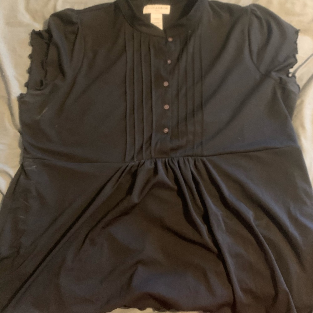 Sag Harbour Black Blouse 1X